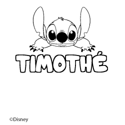 Coloriage pr&eacute;nom TIMOTH&Eacute; - d&eacute;cor Stitch