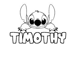 Coloriage prénom TIMOTHY - décor Stitch