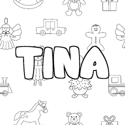 Coloriage TINA - d&eacute;cor Jouets