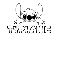 Coloriage prénom TYPHANIE - décor Stitch