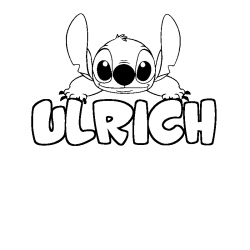 Coloriage prénom ULRICH - décor Stitch