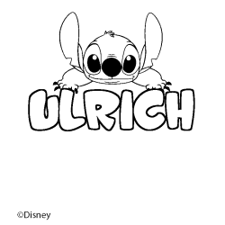 Coloriage pr&eacute;nom ULRICH - d&eacute;cor Stitch