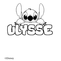 Coloriage pr&eacute;nom ULYSSE - d&eacute;cor Stitch