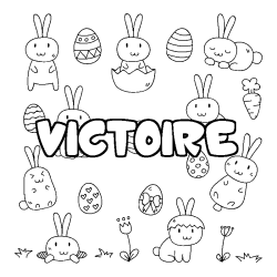 Coloriage VICTOIRE - d&eacute;cor Paques
