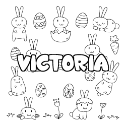 Coloriage VICTORIA - d&eacute;cor Paques