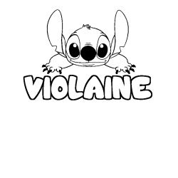 Coloriage prénom VIOLAINE - décor Stitch