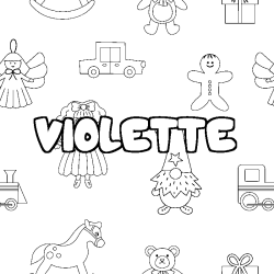 Coloriage VIOLETTE - d&eacute;cor Jouets