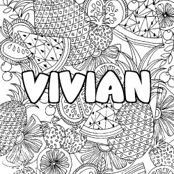 Coloriage VIVIAN - d&eacute;cor Mandala fruits