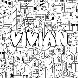 Coloriage VIVIAN - d&eacute;cor Ville