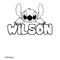 Coloriage pr&eacute;nom WILSON - d&eacute;cor Stitch