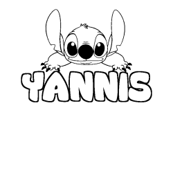 Coloriage prénom YANNIS - décor Stitch