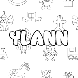 Coloriage YLANN - d&eacute;cor Jouets
