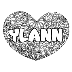 Coloriage YLANN - d&eacute;cor Mandala coeur