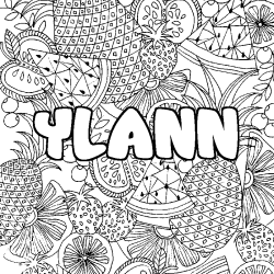 Coloriage YLANN - d&eacute;cor Mandala fruits