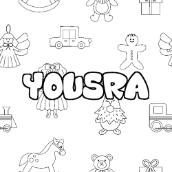 Coloriage YOUSRA - d&eacute;cor Jouets