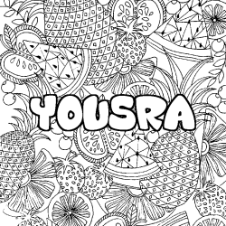 Coloriage YOUSRA - d&eacute;cor Mandala fruits