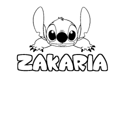 Coloriage ZAKARIA - d&eacute;cor Stitch