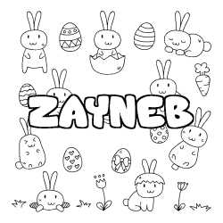 Coloriage ZAYNEB - d&eacute;cor Paques