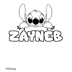 Coloriage ZAYNEB - d&eacute;cor Stitch