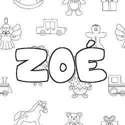 Coloriage ZO&Eacute; - d&eacute;cor Jouets
