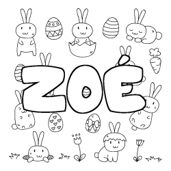 Coloriage ZO&Eacute; - d&eacute;cor Paques