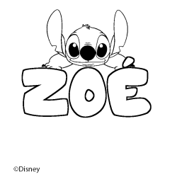 Coloriage ZO&Eacute; - d&eacute;cor Stitch