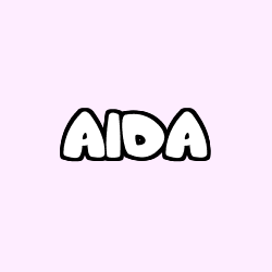 Coloriage prénom AIDA