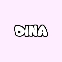 Coloriage prénom DINA