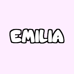 Coloriage pr&eacute;nom EMILIA