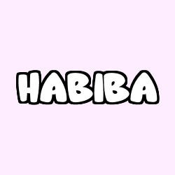 Coloriage prénom HABIBA