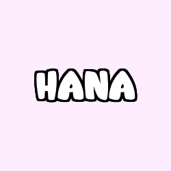 Coloriage prénom HANA