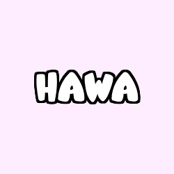 Coloriage prénom HAWA