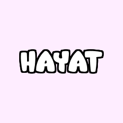 Coloriage prénom HAYAT