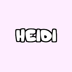 Coloriage pr&eacute;nom HEIDI