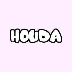 Coloriage prénom HOUDA
