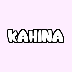 Coloriage pr&eacute;nom KAHINA