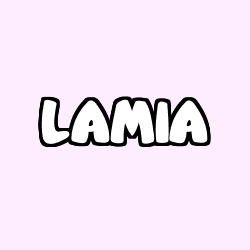 Coloriage prénom LAMIA