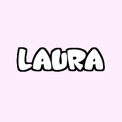 Coloriage pr&eacute;nom LAURA
