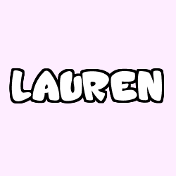Coloriage pr&eacute;nom LAUREN