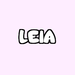 Coloriage pr&eacute;nom LEIA