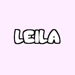 Coloriage pr&eacute;nom LEILA