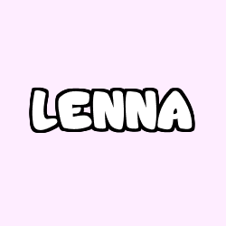 Coloriage pr&eacute;nom LENNA