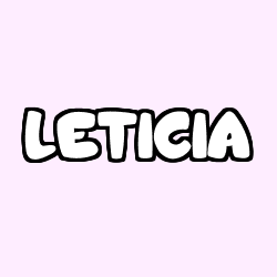 Coloriage pr&eacute;nom LETICIA