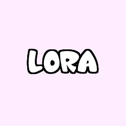 Coloriage pr&eacute;nom LORA