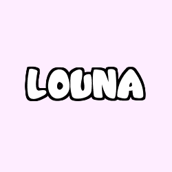 Coloriage pr&eacute;nom LOUNA
