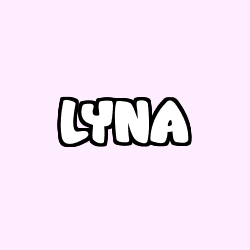 Coloriage prénom LYNA