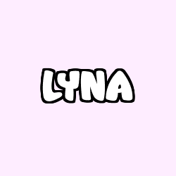 Coloriage pr&eacute;nom LYNA
