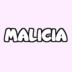 Coloriage prénom MALICIA