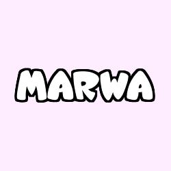 Coloriage prénom MARWA
