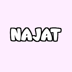 Coloriage pr&eacute;nom NAJAT